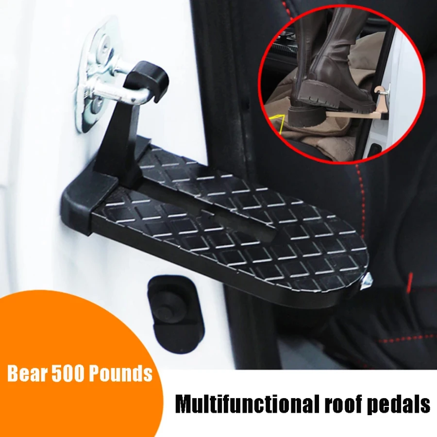 

Multifunction Roof Rack Step Car Pedals Foldable Auto Door Step Universal Latch Hook Auxiliary Foot Pedal Safety Hammer for SUV