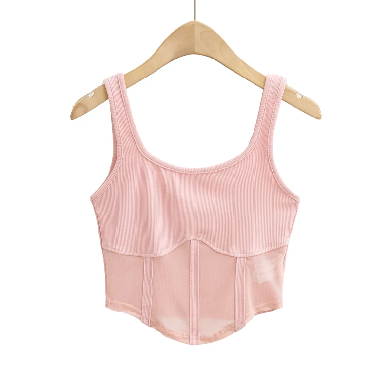 Женский винтажный укороченный топ черный сетчатый в стиле панк привлекательный