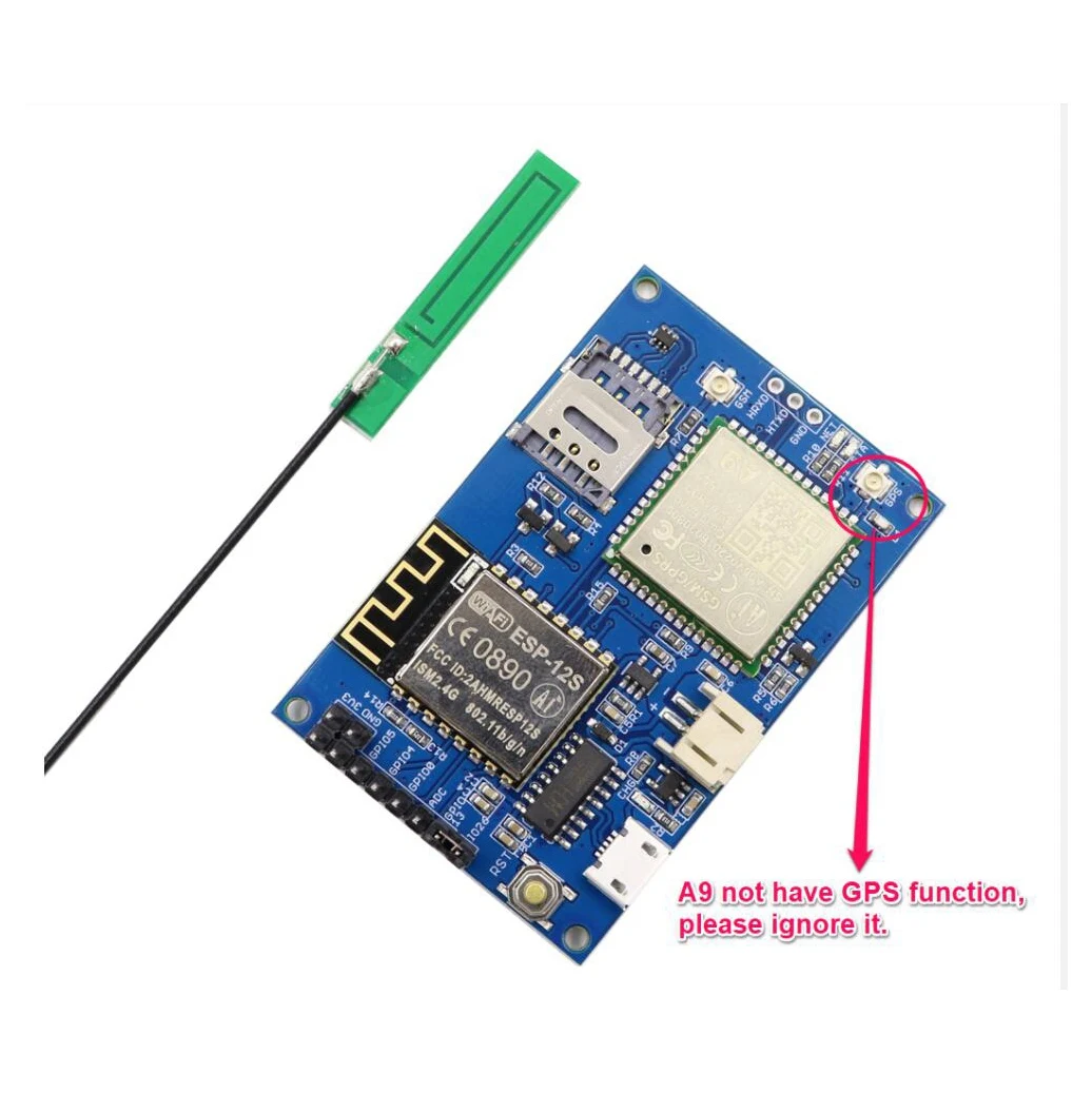 ESP8266 ESP-12S A9 GSM GPRS Knot IOT макетная плата с Wi-Fi антенной |