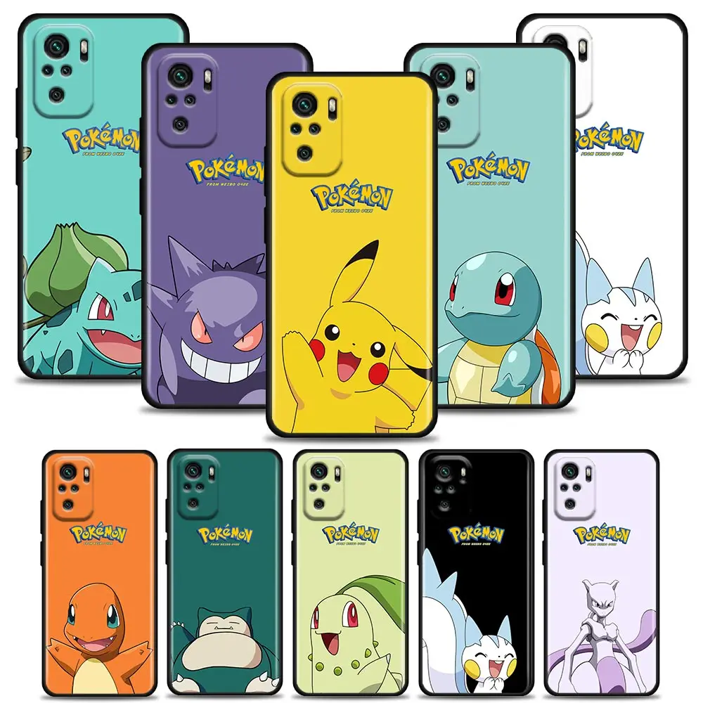 

Phone Case for Redmi K40 K40S K50 6 6A 7 7A 8 8A 9 9A 9C 9T 10 10C Pro Plus Gaming Silicone Case Japan Anime Pokemon Pikachu