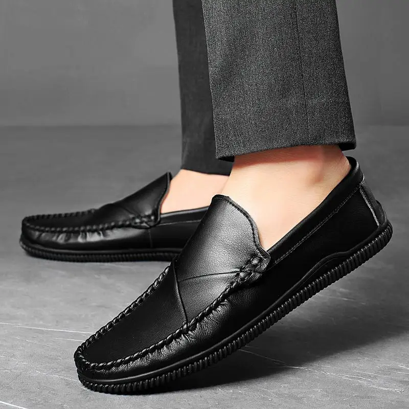 

Tods Men's Shoes 2023 New Genuine Leather Slip-on Men's European Station Men's Shoes Teenagers Business Casual Leather Shoes Men