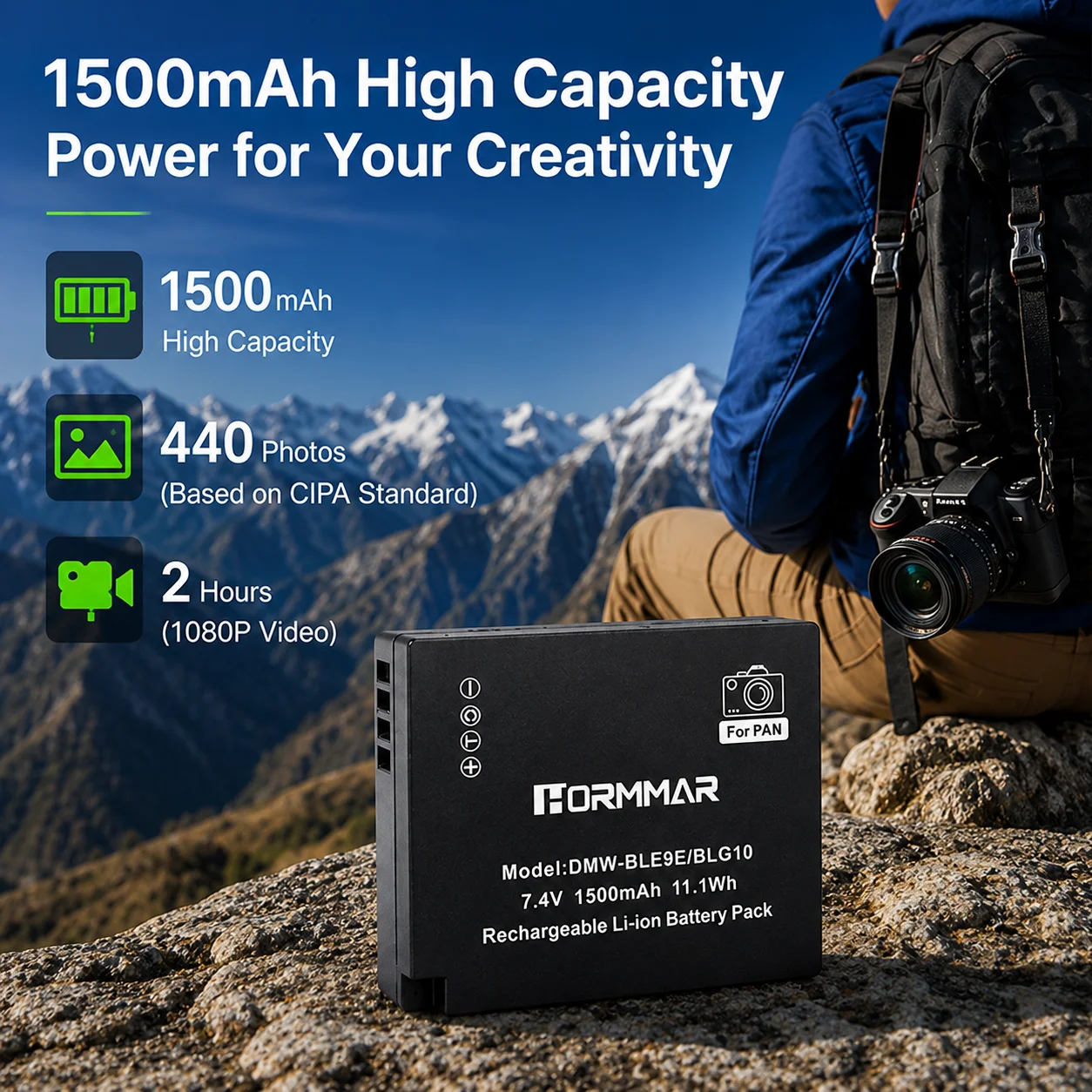 Фото Аккумулятор DMW-BLG10 DMW BLG10 BLE9 + двойное зарядное устройство USB Type-C для камер Panasonic Lumix GF5 GF6 GX7 GX80 GX85 LX100 DC-TZ99 №2