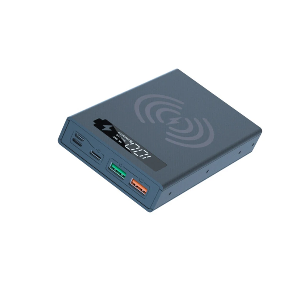 Фото 5*18650 аккумулятор Power Bank чехол беспроводная быстрая зарядка поддержка плоская головка аккумулятор DIY съемный корпус без батареи №2
