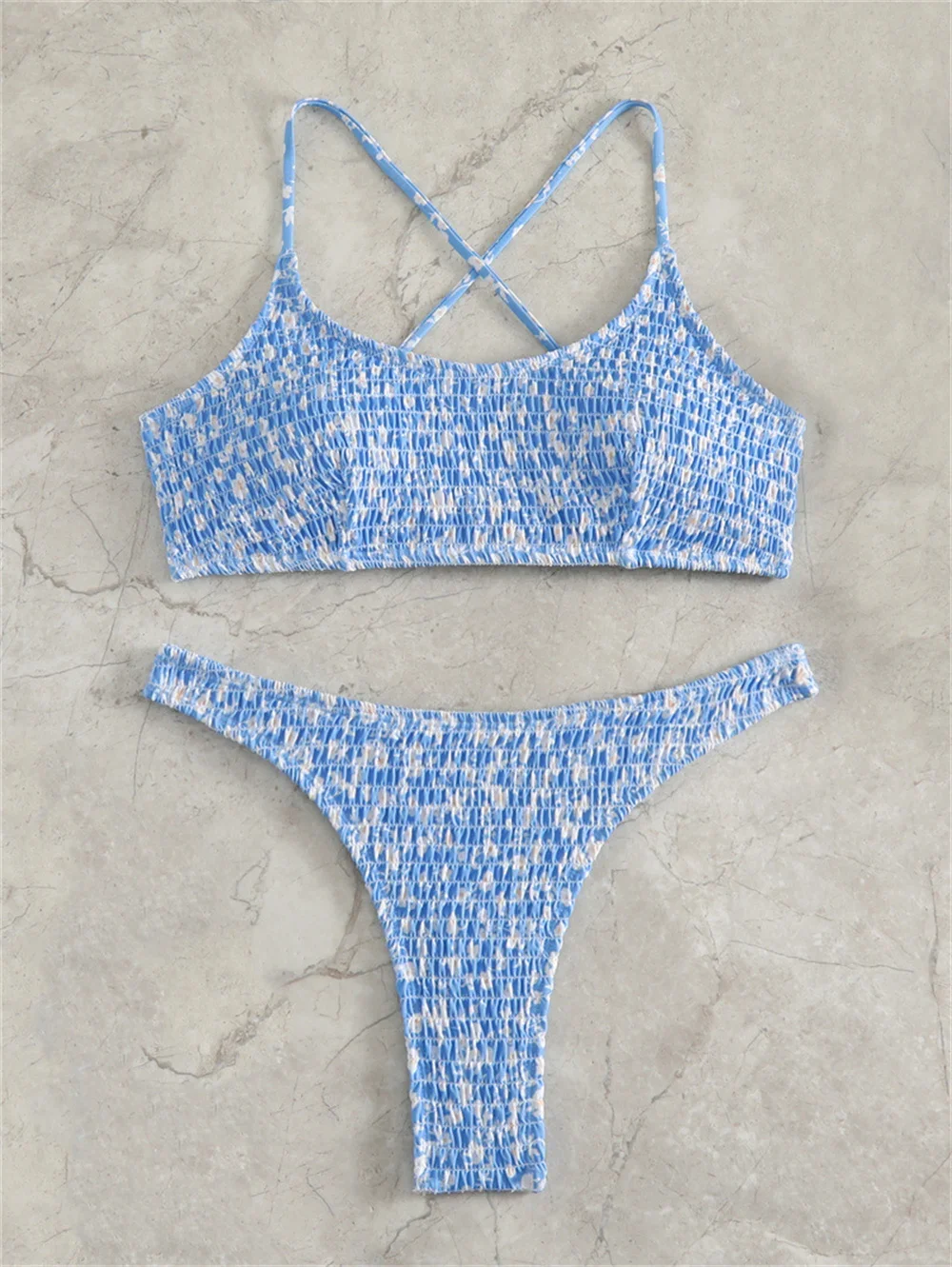 Милое бикини с цветочным принтом микро-стринги купальник открытой спиной