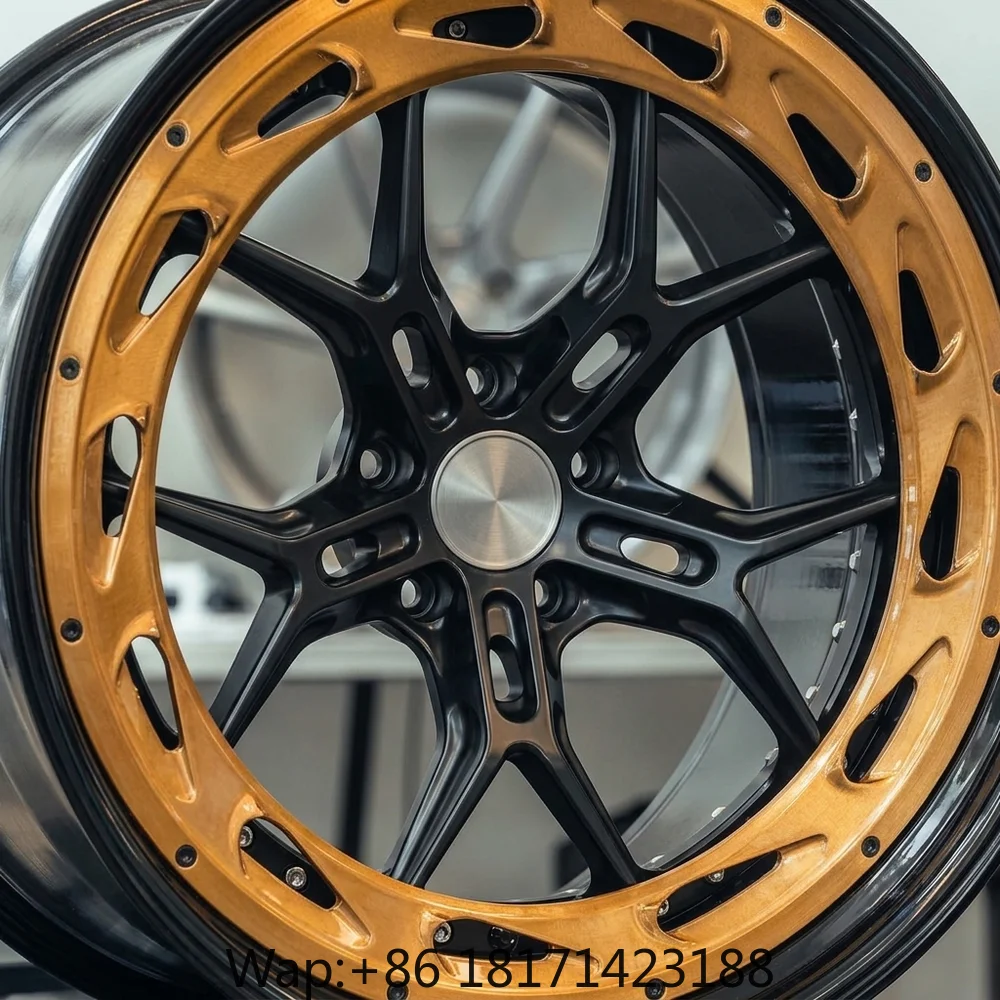 Фото 【Хит продаж】Кованые диски из 1, 2, 3 частей, 19, 20, 21 дюйм, на заказ, PCD 5x112, 5x130, аэродинамический обод в стиле RFG25, колесо для легкового автомобиля Porsche, Audi. №3