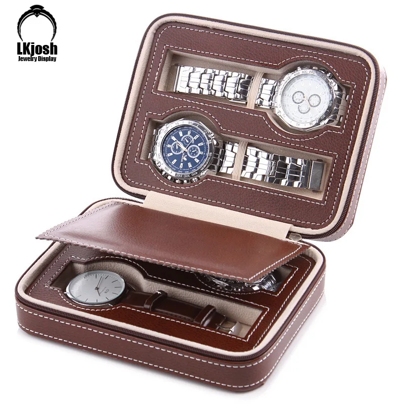 2/4/8-Удобная дорожная кожаная сумка для часов коробка сокровищ женская бархатная