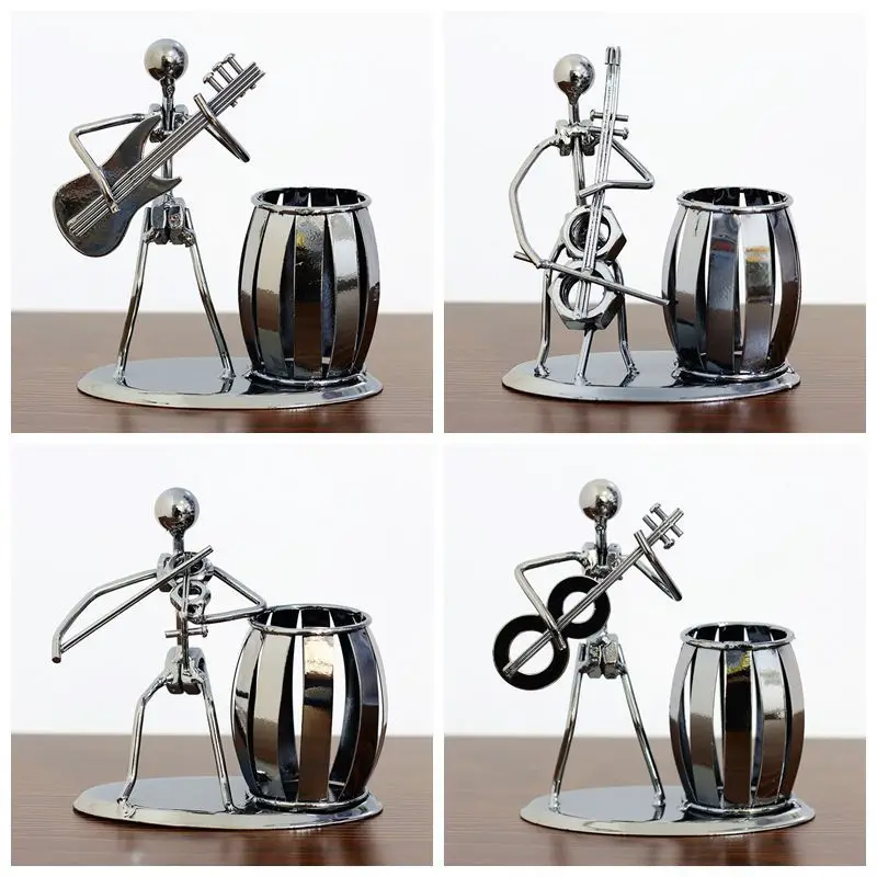 Music Man Figurines Christmas Gift Metal Crafts Desktop Home Decoration