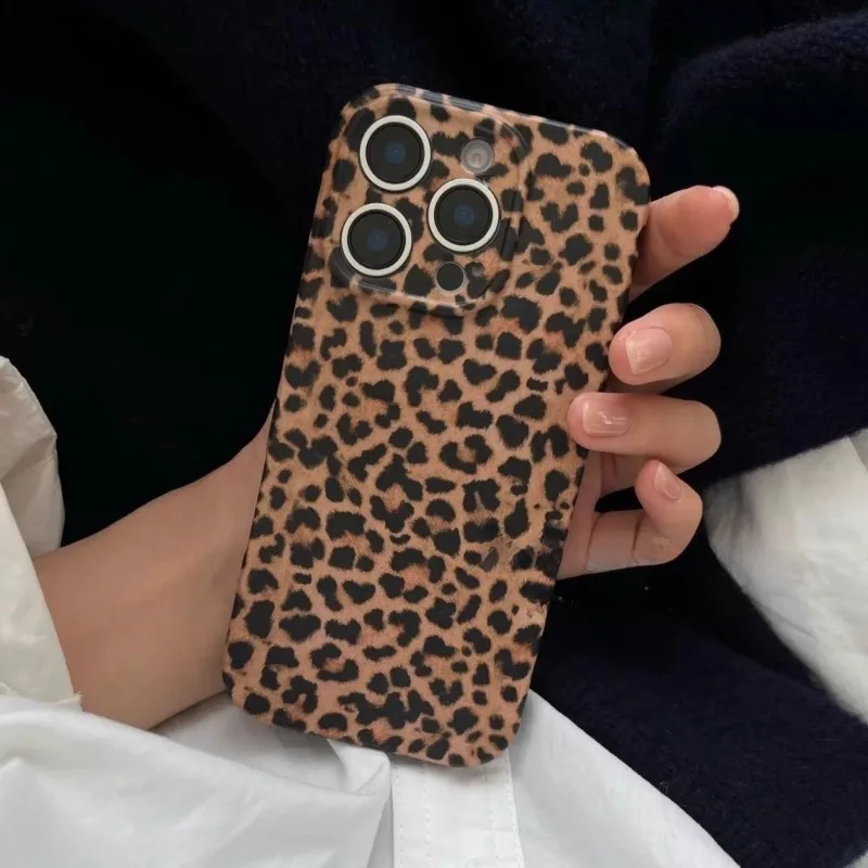 Чехол с леопардовым принтом для iPhone 16 15 Pro Max чехлы 14 13 12 11 Plus противоударный мягкий