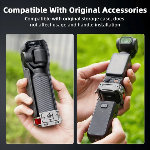 Удлинительная рамка BRDRC для камеры DJI Pocket 3, адаптер для холодного башмака, зажим для рюкзака/подставка для велосипеда/нагрудный ремень, аксессуары для крепления