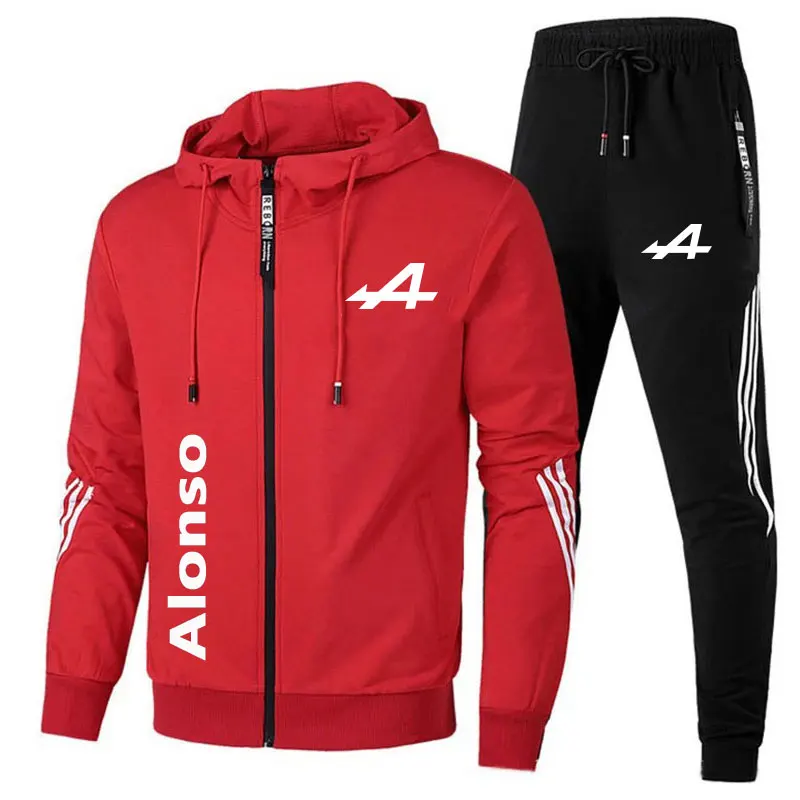 

2022 New Men's F1 Racing Set Zipper Hoodie and Pants Formula One Motorcycle Racer Extreme Sports Lover Plus Size