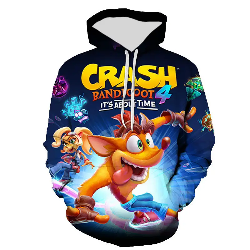 

3D Pullover New Japanese Games Crash Bandicoot Men Women Hoodies Printed Long-Sleeved Boy Girl Kids Sweatshirt Casual Streetwear