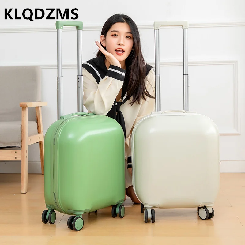 KLQDZMS Small Fashion Luggage Women's Lightweight 18-Inch Travel Password Boarding Case Trend Universal Wheel Trolley Suitcase