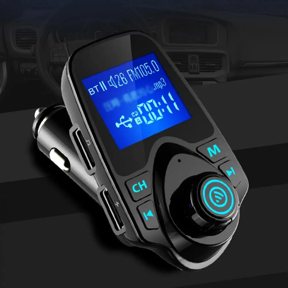 

Автомобильный FM-передатчик с цветным экраном, беспроводной Bluetooth, автомобильный комплект громкой связи, вращающийся на 360 градусов Автомоби...
