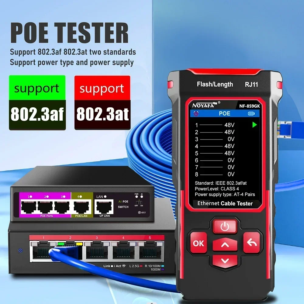 Noyafa NF-859GK Line Finder Сетевой тестер IP-сканирования PING Test Перезаряжаемый линейный патрульный тестер (art.: 3920cefdd279e) - 3920cefdd279e