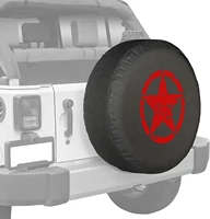 distressed star spare tire cover fits most vehicle parts waterproof and dustproof red printed tire cover