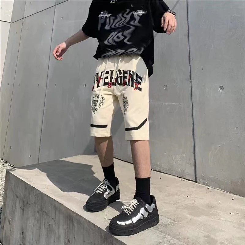 Шорты женские винтажные с вышивкой букв уличная одежда в американском стиле