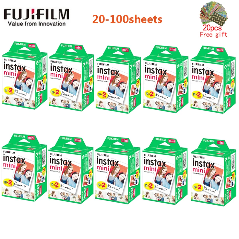 

20-100 sheets Fujifilm instax mini 11 9 film white Edge 3 Inch wide film for Instant Camera mini 8 7s 25 50s 90 Photo paper