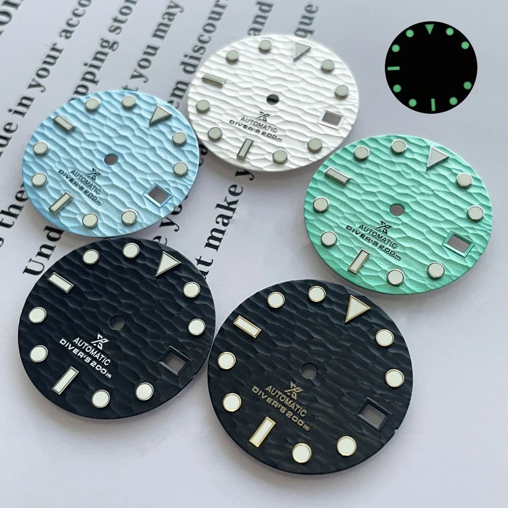 Циферблат NH35 28 5 мм 3D рябь зеленый светящийся циферблат подходит для аксессуаров