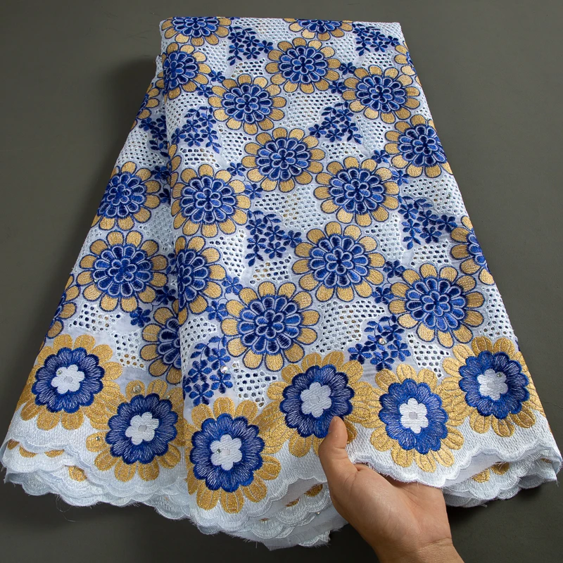 

Nigerian Embroidered Austria Cotton Novelty 2023 High Quality White African Swiss Voile Lace Fabric For Women Party Dress A3340