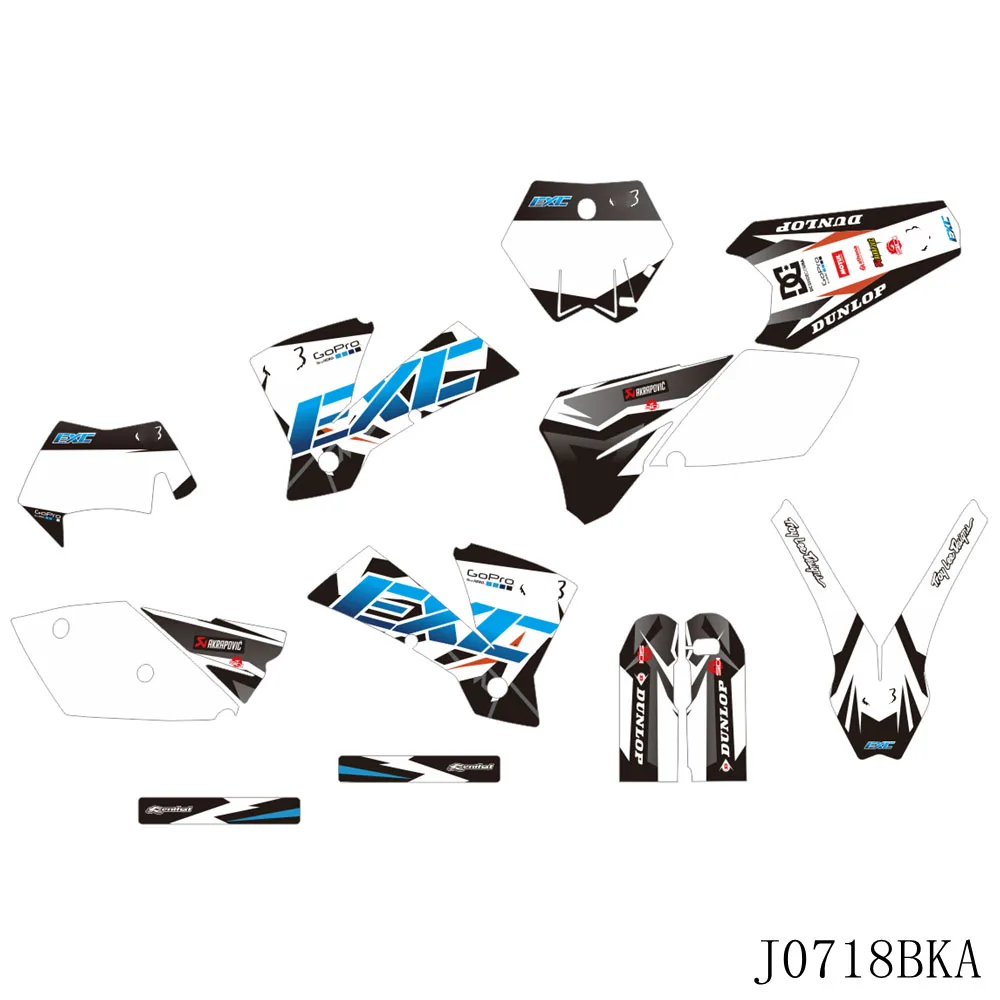 

for KTM EXC 125 200 250 300 400 450 525 EXC 2004 2005 2006 2007 Full Graphics Decals Stickers Kit Custom Number Name Stickers