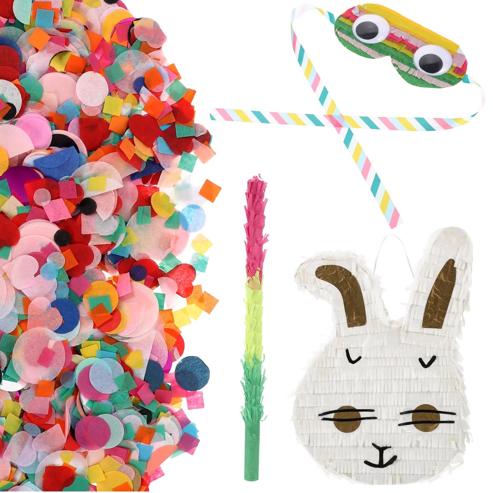 

Pinata Easter Stick Birthday Toys Masks Eye Colorful Animal Farm Decoration Party Rabbit Chinese Bunny Eyewear
