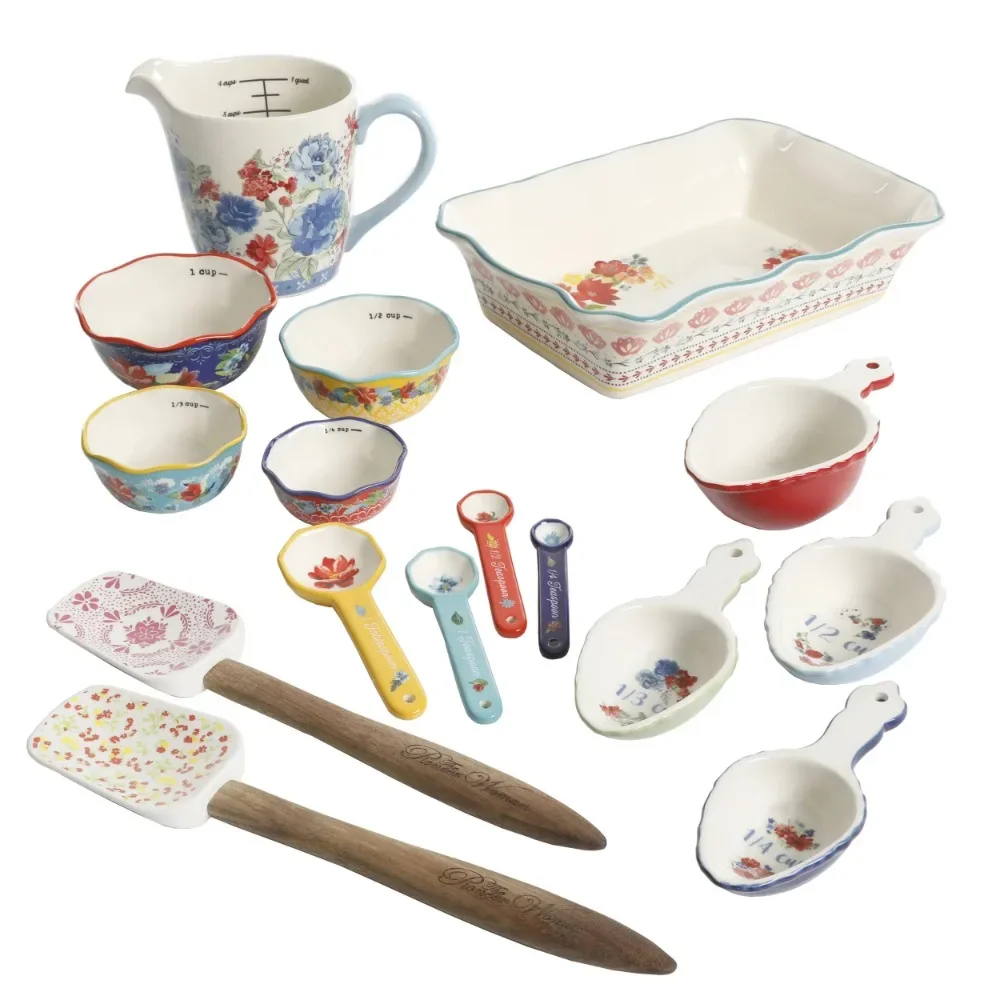 

The Pioneer Woman Floral Medley 16-Piece Stoneware Bakeware Combo Set, Dinnerware Set