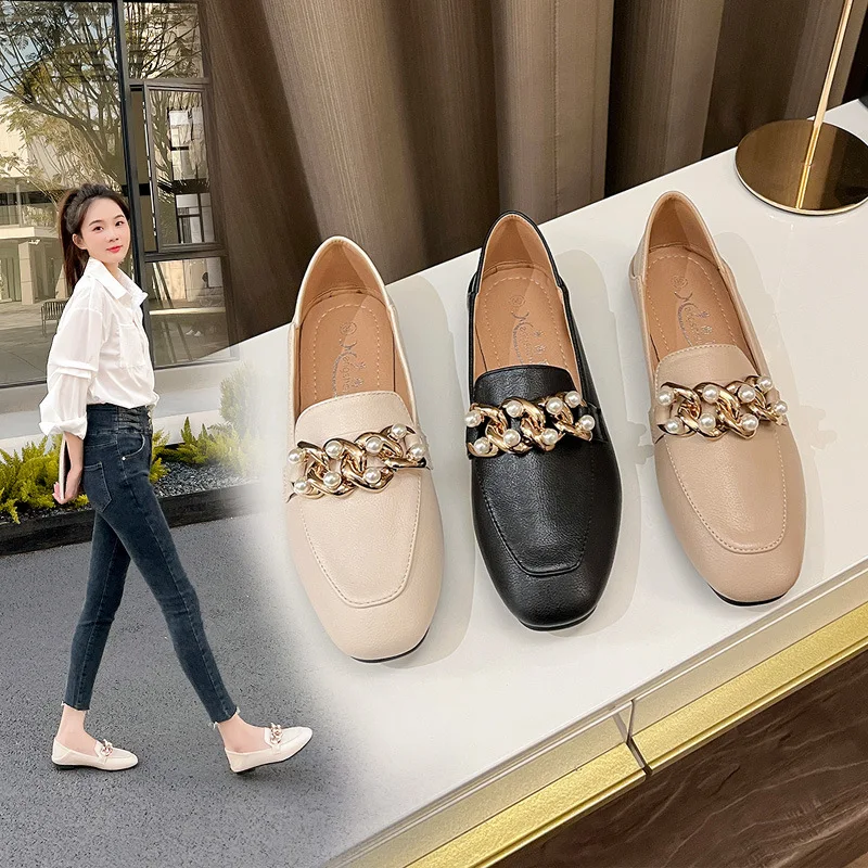Luxury Women's Loafers British Style Retro Slip on Flats Shoes for Women Stylish Comfortable Office Shoes
