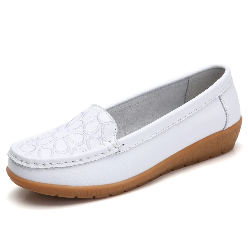 

2022 New Women Flats Shoes Women Genuine Leather Shoes Woman Loafers Slip On Ballet Flats Ballerines Flats Walking Plus Size