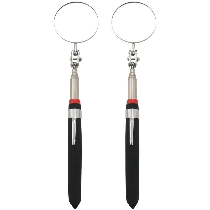 

Hot 2-Pack Round 2-Inch Telescoping Inspection Mirror,Extends Up To 24.5 Inches,Black