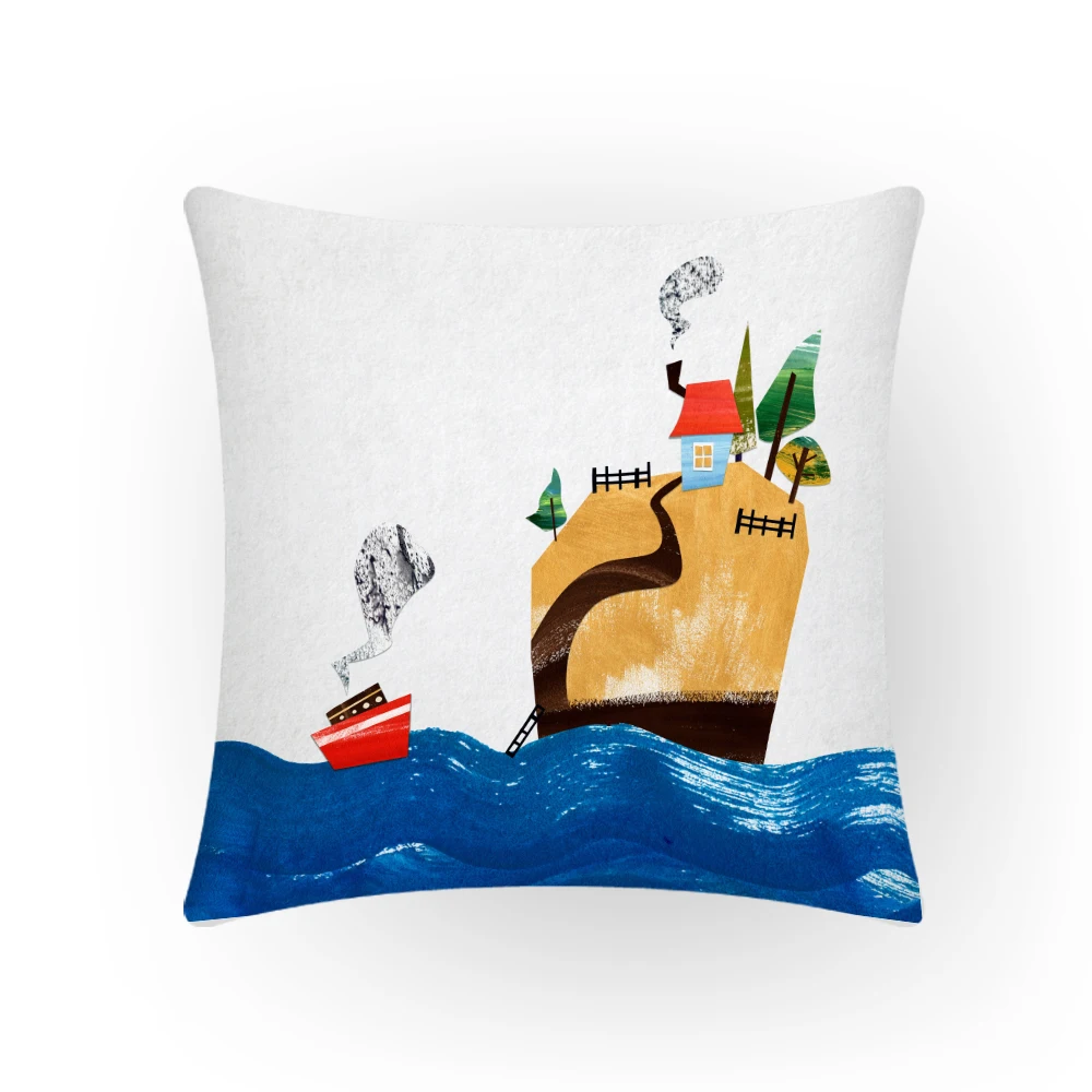 

Artistic Decorative Cushion Sofa New 2023 Velvet Cushion Cover Home Decoration Square 45x45cm Cartoon Simple Office Pillow E2360