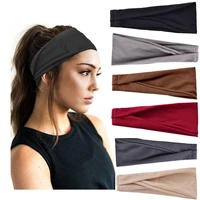 new fashion women sports head bands yoga sweatband headband elastic hair bands soft solid color girls hairband hair accessories