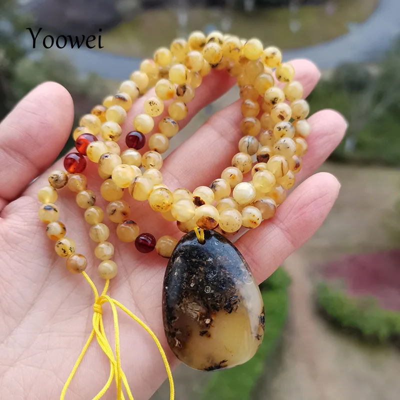 

Ожерелье из настоящего янтарного камня для мужчин и женщин, 25 г