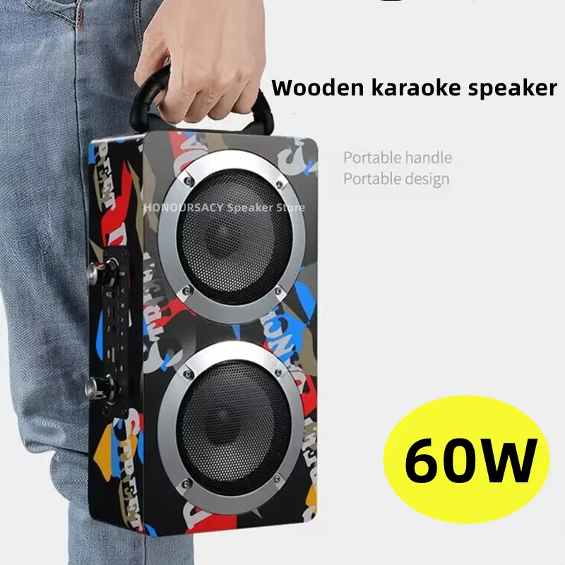 

60W High Power Bluetooth Speaker Portable Wireless Subwoofer Family KTV Bass Stereo Home Theater System FM Radio TF Caixa De Som