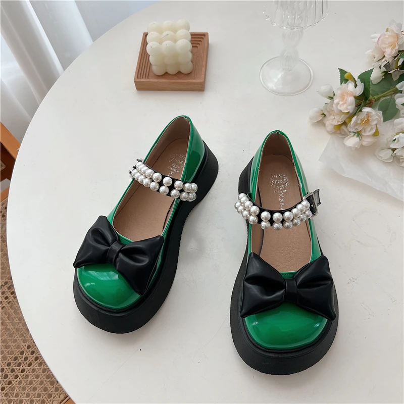 

Женские туфли-оксфорды на платформе с бантом, Мягкая универсальная женская обувь, клоги в стиле ретро из искусственной кожи с бабочкой, ново...