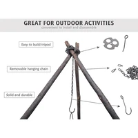 camping tripod board titanium alloy tripod can be adjusted to turn the branches into a picnic tripod grill accessories