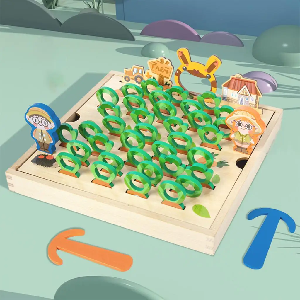 

Wooden Montessori Toys Carrot Harvest Alphabets for Sensory Education Girls