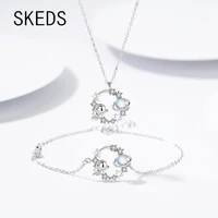 skeds elegant fashion women crystal planet necklace chain korean style ins simple casual charming choker girls accessories gift