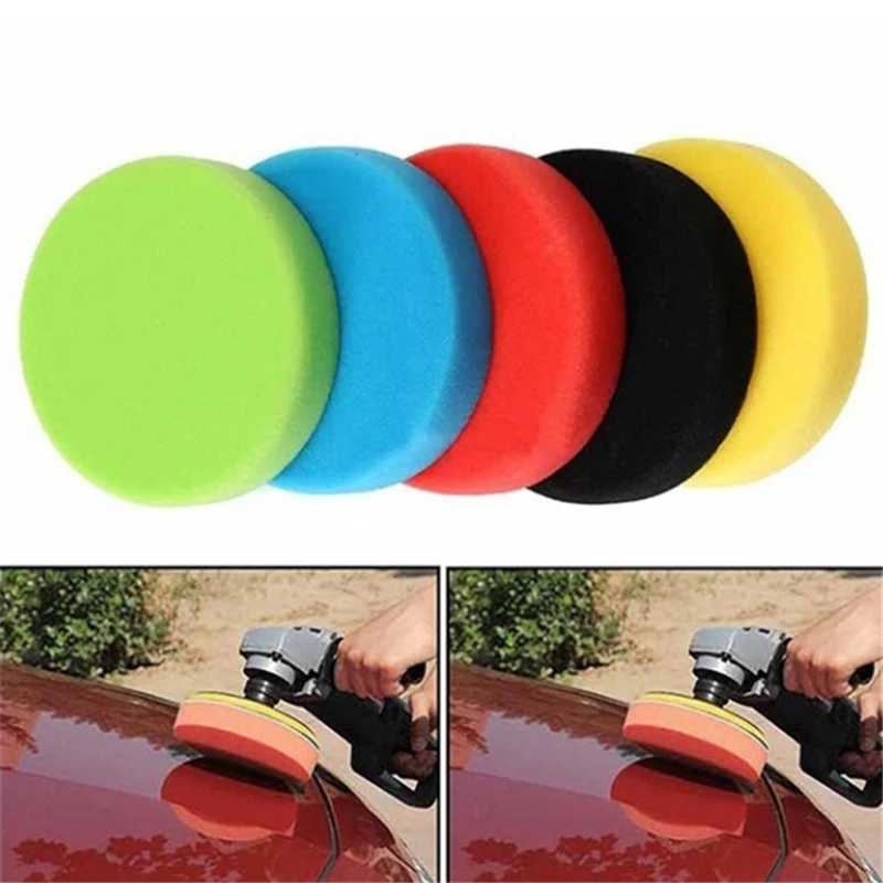 

5 Pcs 3-7 Inch Buffing Polishing Pad Flat Sponge Buffing Polishing Pads Kit For Car Auto Polisher Glass Polishing