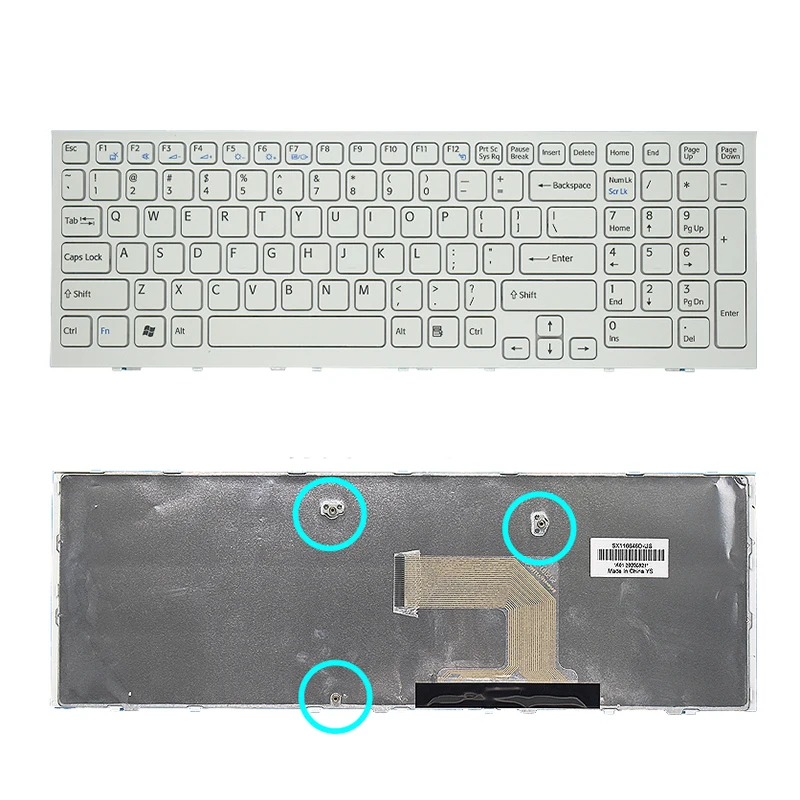 Siakoocty новая Замена английской клавиатуры для Sony Vaio VPC-EL VPCEL Φ с белой рамкой