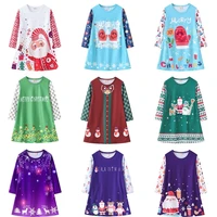 children christmas costume baby girl princess dress kids christmas theme santa snowman dress girls casual dress 2 8 years