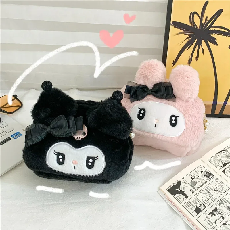 

Kawaii Sanrio Anime Kuromi Handbag My Melody Cute Cartoon Travel Toiletry Bag Large Capacity Storage Bag gift for girls