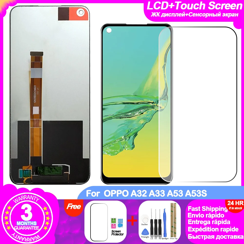 

TFT LCD For OPPO A32 PDVM00 A33 CPH2137 A53 2020 CPH2127 A53S 6.5" LCD Display Touch Screen Replacement Digitizer Assembly