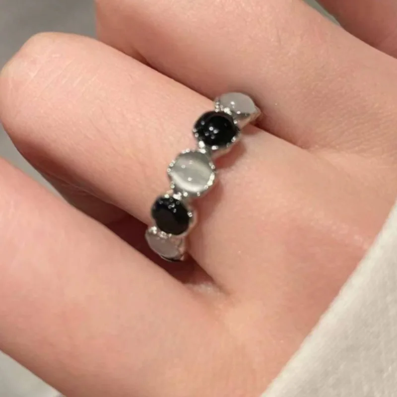 Женское кольцо PANJBJ из стерлингового серебра 925 пробы с камнем кошачий глаз