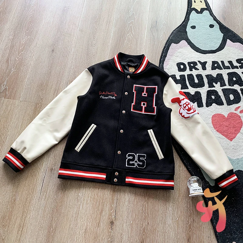 

Nigo, сделанная человеком, куртка для девушек, не плачут, модная новая американская бейсбольная куртка в стиле ретро, мужские и женские куртки