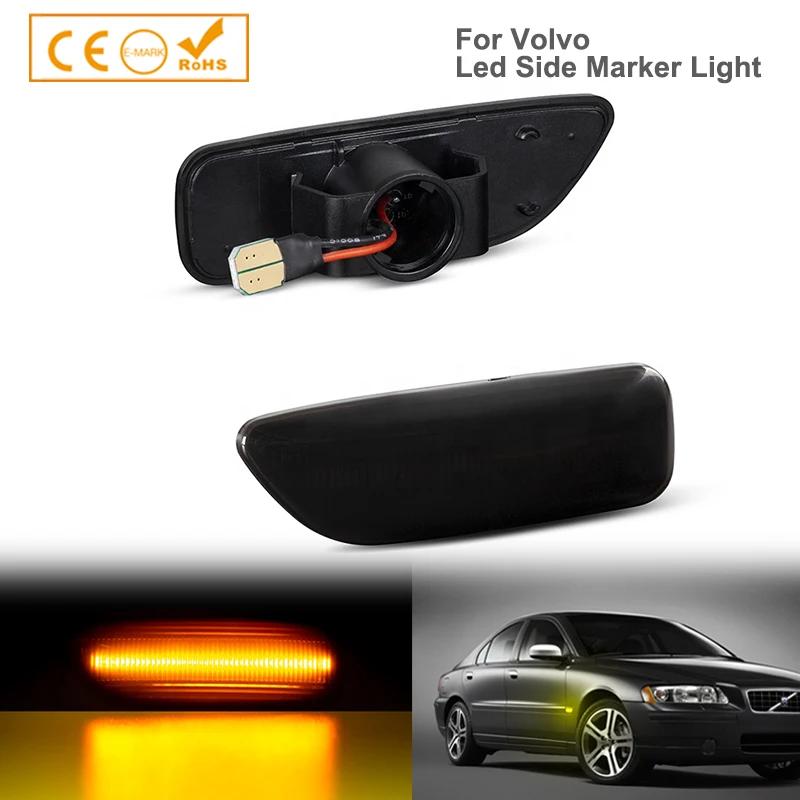 

2x Dynamic LED Amber Side Marker Blinker Turn Signal Light For Volvo S60 V70 XC90 S80 XC70 1998-2007 OEM # :30722641/34432641