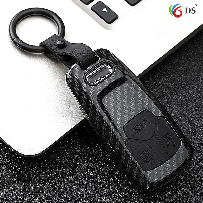 

For Audi A4 New A4L A5 A6L QT S5 S7 Q7 TTS Protection Key Shell Accessories Auto Car Styling Carbon Fiber Smart Cover Case