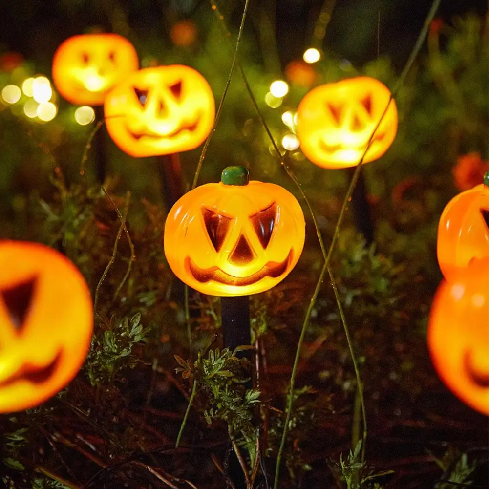 

Halloween Lawn Lamp Outdoor Pumpkin Ghost Pattern Ground Waterproof LED Energy Garden Pathway Solar Landscape Decora Lamp I B7C0