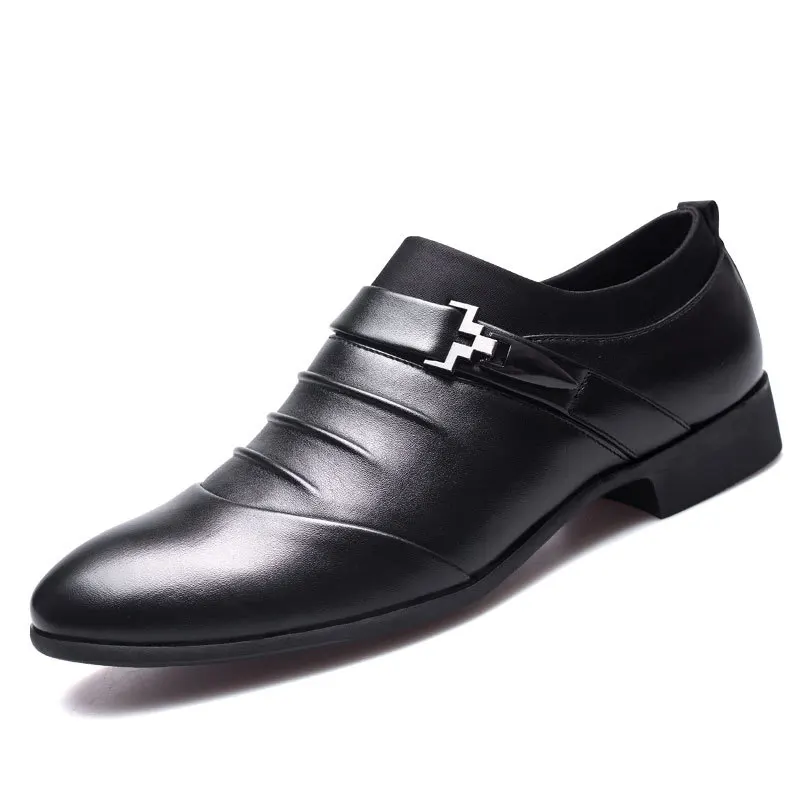 

Plus Size 38-48 Business Leather Men Casual Shoes Formal Dress Shoes Luxury Office Flats Pointed Toe Men Wedding Shoes