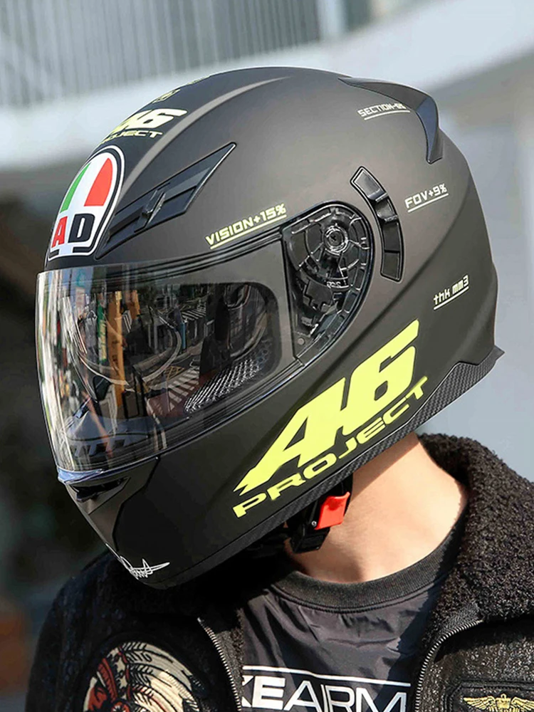 

Motorcycle Full Face Helmet With LED Lights Helmet Black Smart Knight Racing Enduro Safety Adults 55-61CM Rrally Race Way Led