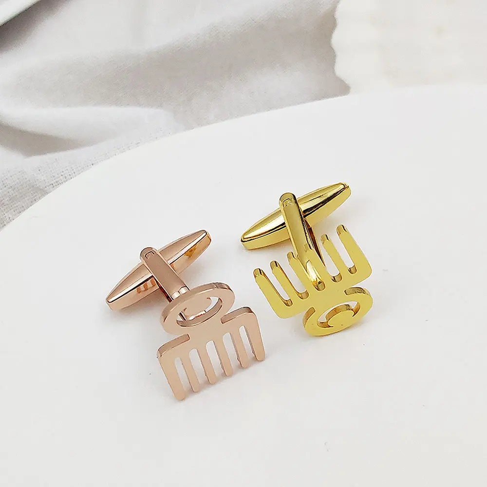 Fashion Men's French Shirt Cufflinks Special Vulgar Symbol Stainless Steel Quality Jewelry Men's Luxury Suit Shirt Ornaments